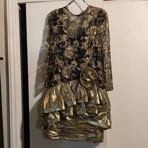 RARE Vintage Gold Lame Dress